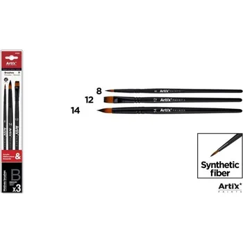 Umělecký štětec Sada štětců Artix 3kusy, syntetický vlas/ vel. 8/12/14