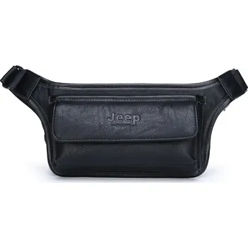 Ledvinka Multifunkční kožená ledvinka unisex taška kolem pasu Barva: Černá