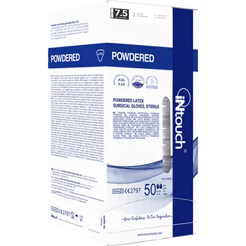 Vyšetřovací rukavice Mercator Medical Sterilní chirurgické latexové rukavice Mercator iNtouch Powdered, 1 pár Velikosti v číslech: 8