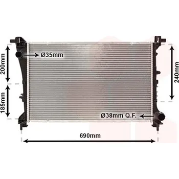 Chladič motoru Chladič, chlazení motoru VAN WEZEL 17012709