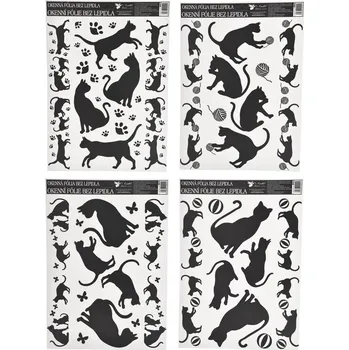 Velikonoční dekorace Fólie okenní kočky černé 38x30 cm 4ASS