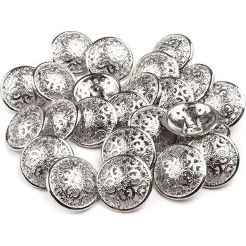 Knoflík Knoflík kovový 28" (17,8 mm) filigrán 120264 - stříbrný