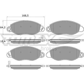 Brzdová destička Sada brzdových destiček, kotoučová brzda TOMEX Brakes TX 12-61