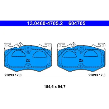 Brzdová destička Sada brzdových destiček, kotoučová brzda ATE 13.0460-4705.2
