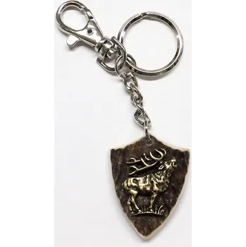 Přívěsek Klíčenka ZUBÍČEK parohová erb motiv - jelen postava