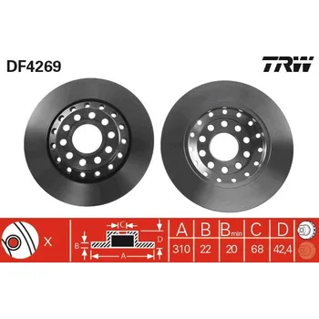 Brzdový kotouč Brzdový kotouč TRW DF4269