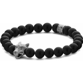 Náramek FRANK 1967 pánský náramek achát Wolf head FR7FB-0589