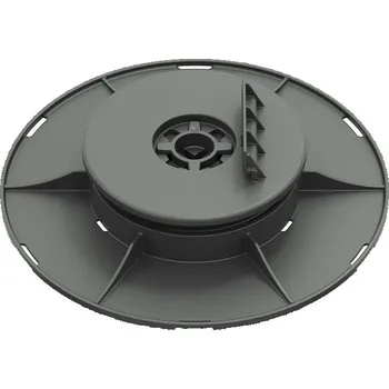 Rektifikační terč pod terasová prkna H 22-35 mm (Výškově stavitelný terč pod dřevěné nebo WPC terasy s výškou od 22 mm do 35 mm | základna Ø 200 mm | hlava na rošt Ø 120 mm | výška úchytu 19 mm | nosnost 1100 Kg/Ks)