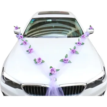 Svatební dekorace Šerpa s růžemi - fialové