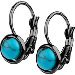 Dámské náušnice na patent z oceli s Tyrkysem