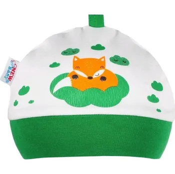 Kojenecká čepice Čepice kojenecká bavlna - LIŠKA zelená - vel.56