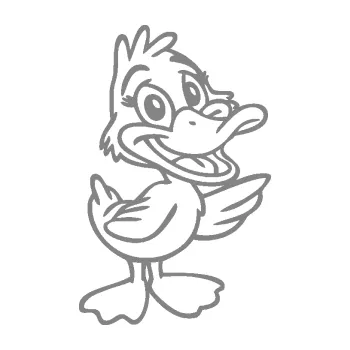 Samolepící dekorace SAMOLEPKA Káčátko 002 pravá (17 - šedá) NA AUTO, NÁLEPKA, FÓLIE, POLEP, TUNING, VLASTNÍ TEXT, TISK, AUTOSAMOLEPKY.cz, POLEPY, OBRÁZEK, LOGO, SAMOLEPKY