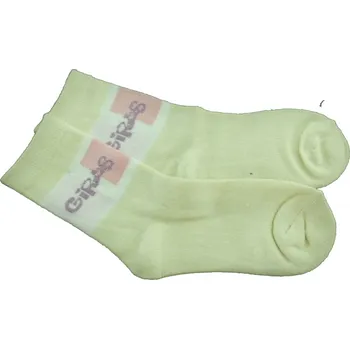 Ponožky dětské bavlna - GIRLS světle žluté - vel.17-18cm