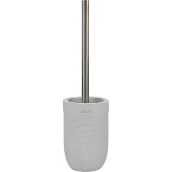 Koupelový kartáč WC kartáč DKD Home Decor Cement Nerezová ocel Bílá (10 x 10 x 37 cm)