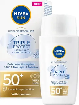 Přípravek na opalování Nivea Sun Tripple Protect Ultra-Light Hydrating Fluid SPF50+ 40 ml