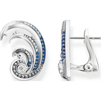 Náušnice THOMAS SABO náušnice Wave with blue stones H2225-644-1