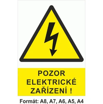 STRO.M samolepka Pozor elektrické zařízení A8 (STRO.M samolepka Pozor elektrické zařízení A8)