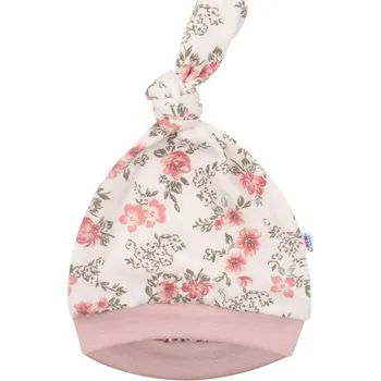 Kojenecká čepice Čepice kojenecká nasazovací bavlna - FLOWERS růžová - vel.56-62