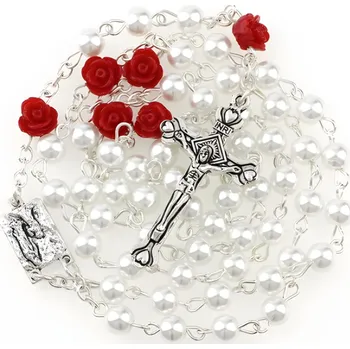 Růženec Amparo Miranda® Růženec Amira s růžemi RM03, Barva bílý