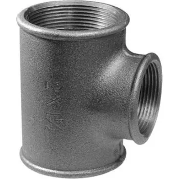 Fitinka Ostatní výrobci T-kus 130 1 1/4"x1/2"1 1/4", redukovaný, s vnitřními závity, voda/plyn, litina, černá