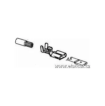 Auto elektroinstalace Neizolovaný konektor faston 4,8mm samice s aretací - 10Ks