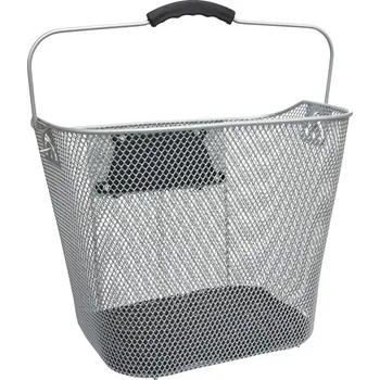 košík na kolo koš přední oválný Klikfix City s držadlem stříbrný