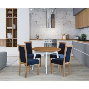 Jídelní set Jídelní sestava DX 14, odstín dřeva (židle + nohy stolu) ořech, odstín dýha/MDF (deska stolu) ořech, potahový materiál látka