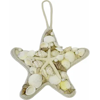 Zahradní dekorace Hvězdice lano/mušle pr.23/3,5cm natural