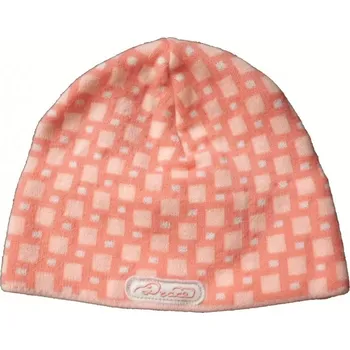 Čepice Čepice dětská zimní - ČTVEREČKY lososová - vel.54-56cm