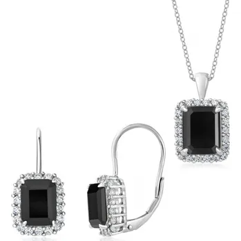 Souprava šperků SOFIA stříbrný set náušnice, přívěsek a řetízek COEZB35164+COPZB35162