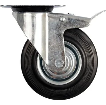 Pojezdové kolečko Vorel Kolečko otočné s brzdou, gumové 40kg 75/23/97mm, TO-87321