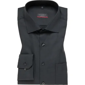 Košile Eterna Modern Fit Twill Stuktur antracitová velikost: 39, délka rukávu: dlouhý rukáv