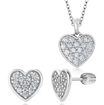 Souprava šperků SOFIA stříbrný set náušnice, přívěsek a řetízek AUSDLA1ZZ0P-ZY+AUSDLA2ZZ0P-ZY-SC