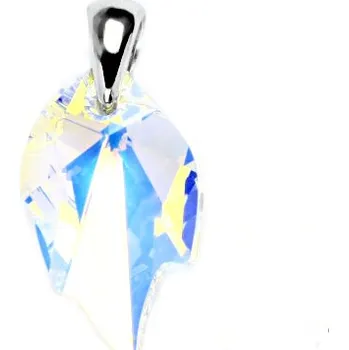 Přívěsek Stříbrný přívěsek list Swarovski Leaf AB - P1302 (Stříbrný přívěsek Swarovski AB crystal)