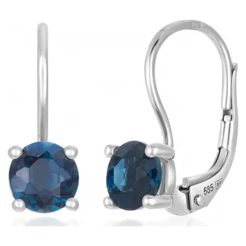 Šperk SOFIA zlaté náušnice s modrým topasem CK32000074855