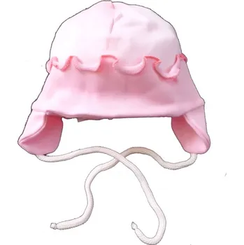 Kojenecké oblečení Čepice kojenecká bavlna - OBŠITÝ LEM růžová - vel.68