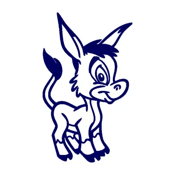 Samolepící dekorace SAMOLEPKA Osel 006 pravá (23 - tmavě modrá) NA AUTO, NÁLEPKA, FÓLIE, POLEP, TUNING, VLASTNÍ TEXT, TISK, AUTOSAMOLEPKY.cz, POLEPY, OBRÁZEK, LOGO, SAMOLEPKY