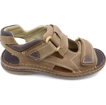 Dámské sandále Pánské kožené sandály Madler 207 hnědé Velikost: 42 (EU)