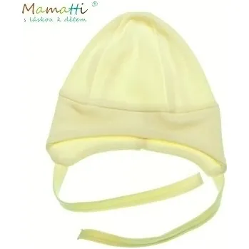 Kojenecká čepice Čepička kojenecká bavlna - MAMATATTI žlutá - vel.56