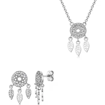 Souprava šperků SOFIA stříbrný set náhrdelník a náušnice IS028CT165+IS028OR389
