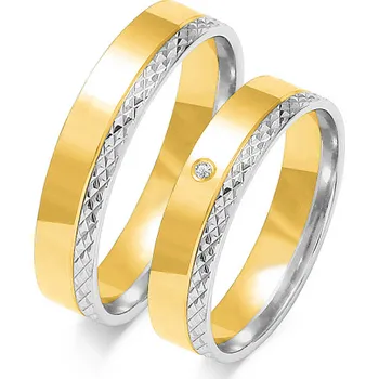 Prsten SOFIA zlatý pánský snubní prsten ZSOE-199MYG+WG