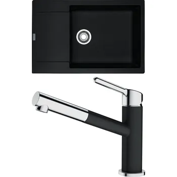 Kuchyňský dřez Set Franke G195 (dřez MRG 611-78 BB Onyx + baterie FC 3055.071 ORBIT Chrom/Onyx) 114.0650.631