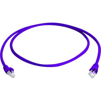 Datový kabel Telegärtner 100008685 RJ45 síťové kabely, propojovací kabely CAT 6A S/FTP 5.00 m fialová samozhášecí, s ochranou, párové stínění, dvoužilový stíněný, bez