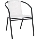 Zahradní židle BERGOLA — kov, plast, černá / bílá Kondela