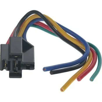 Auto elektroinstalace Relé patice s kabely černá, 5-vývodů, STM 46027