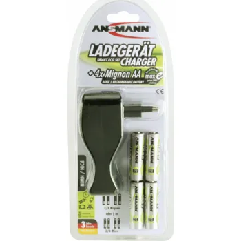 Nabíječka baterií Ansmann Smart Eco Set + 4 maxE NiMH Aku AA 800 mAh