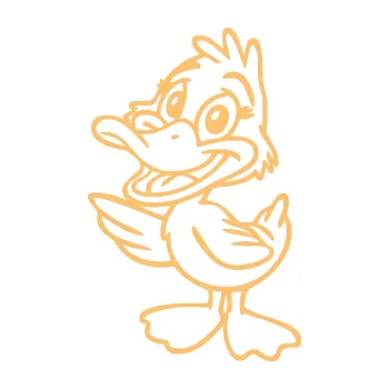 Samolepící dekorace SAMOLEPKA Káčátko 002 levá (08 - béžová) NA AUTO, NÁLEPKA, FÓLIE, POLEP, TUNING, VLASTNÍ TEXT, TISK, AUTOSAMOLEPKY.cz, POLEPY, OBRÁZEK, LOGO, SAMOLEPKY