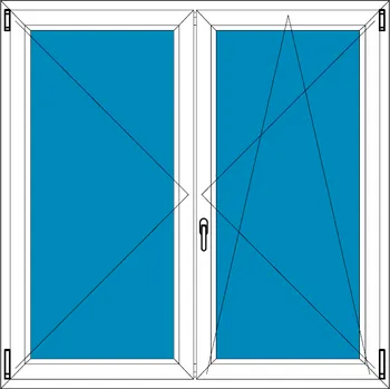Okno Plastové okno 90x140 Dvoudílné bez středového sloupku Ekosun 6 BARVA PROFILU: Bílá - Dekor