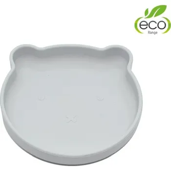 Bo Jungle Silikonový talíř s přísavkou Bear Grey