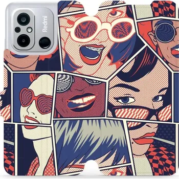 Pouzdro na mobilní telefon Flipové pouzdro Mobiwear - Xiaomi Redmi 12C - VP18P Komiks (Knížkové flip pouzdro, obal, kryt na mobil Xiaomi Redmi 12C - VP18P Komiks, materiál Umělá kůže + TPU - ochrana 360°, stojánek, silikonová vanička, magnetické zavírání)
